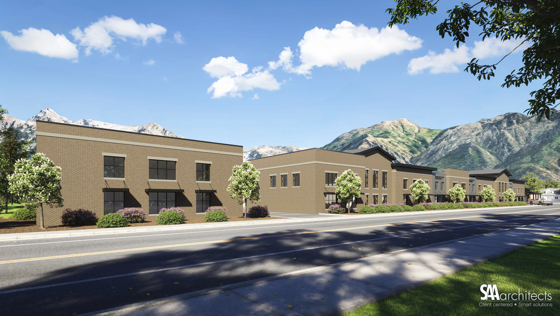 Architectural rendering of The Keep site and unit layout